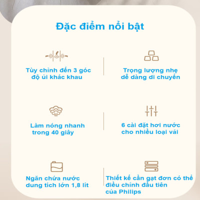 Bàn là, bàn ủi hơi nước dạng đứng Philips Stand Steamer STE1050/10, Serial 1000 - Công suất: 1800W - Tự động ngắt điện - HÀNG NHẬP KHẨU