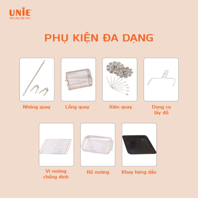 Nồi Chiên Không Dầu Unie Sky Blue Tiêu Chuẩn Đức 17 Chương Trình 14.5 Lít - Hàng Chính Hãng