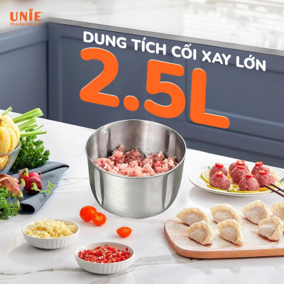 Máy Xay Thịt Unie UE226, Công Suất 300w - 2 Cối Inox 304, Hàng Chính Hãng