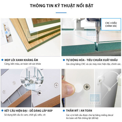 Bàn Làm Việc Đơn Giản Dài 120cm, Phối Chân Bàn Kệ Sách Đa Năng Thương Hiệu SIB Decor BLV80/81/82