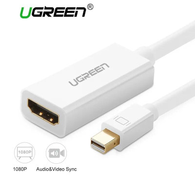 Ugreen UG10460MD112TK 18CM màu Trắng Cáp chuyển đổi Mini DP sang HDMI hỗ trợ phân giải 1920x1080 - HÀNG CHÍNH HÃNG