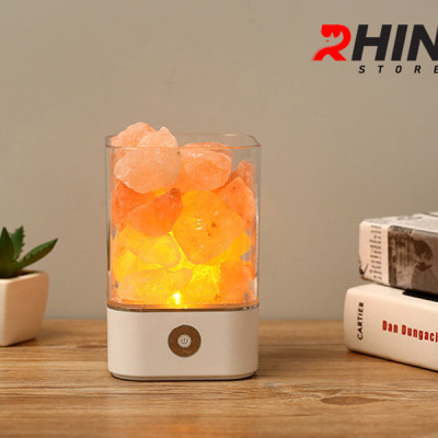 Đèn ngủ đá muối tự nhiên Rhino L901 thanh lọc không khí, 2 màu sắc - hàng chính hãng