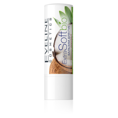 [ Mua 2 tặng 1 bông tăm ] Son dưỡng Eveline Extrasoft Bio dưỡng ẩm môi hương dừa 4g