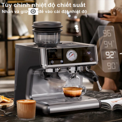 Máy pha cà phê Espresso chuyên nghiệp 3 trong 1 thương hiệu Mỹ cao cấp HiBREW H7A - Hàng Nhập Khẩu