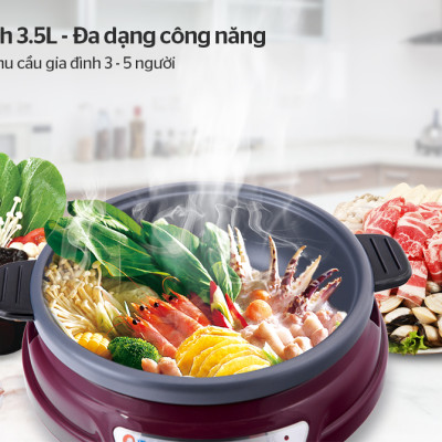 Nồi lẩu điện Sunhouse SH535L 3.5L- Hàng chính hãng