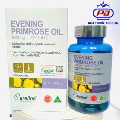 Viên tinh dầu hoa anh thảo Careline Evening Primrose Oil 60 viên giúp điều hoà nội tiết tố đẹp da