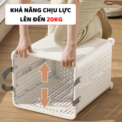 Giỏ đựng quần áo bẩn gấp gọn dung tích lớn, có bánh xe đẩy thông minh, giỏ đựng đồ nhà tắm - Hàng chính hàng
