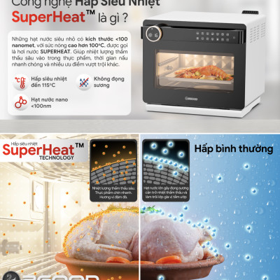 Nồi Chiên Hơi Nước 2GOOD S100 Lòng Nồi Inox Gồm 10 Chương Trình Nấu Dung Tích 20 Lít Công Suất 1800 W - Hàng Chính Hãng