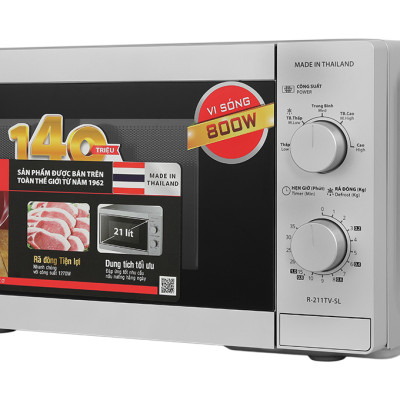 Lò vi sóng có nướng Sharp R-G211TV-SL 21 lít - Hàng chính hãng - Bảo hành 12 tháng