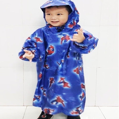 Áo mưa bít trẻ em từ 1 - 4 tuổi , vải dù chống thấm , họa tiết hoạt hình cute , kèm túi đựng xinh xắn , giao màu ngẫu nhiên
