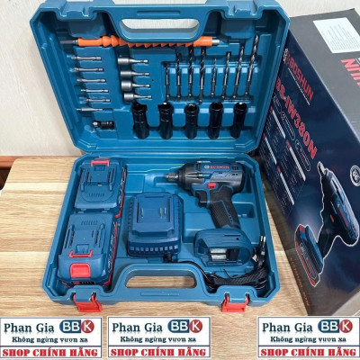 [chính hãƞg] Máy Siết Bulong Pin BOSHUN BS-IW380N, Lực siết 380Nm - Đầu 2in1 - Tặng 24 phụ kiện, Bảo hành 12 tháng