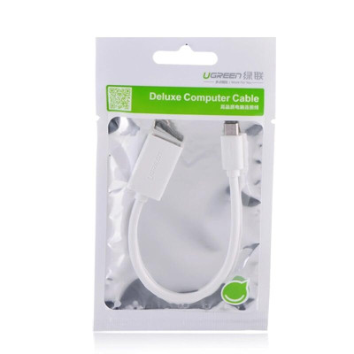 Ugreen UG10822US133TK 12CM màu Trắng Cáp chuyển đổi MICRO USB sang USB âm hỗ trợ OTG - HÀNG CHÍNH HÃNG