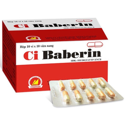 Ci BABERIN Vinaphar - (Hộp 100 viên nang )- Hỗ trợ rối loạn tiêu óa , đầy bụng, chướng hơi ,tiêu chảy