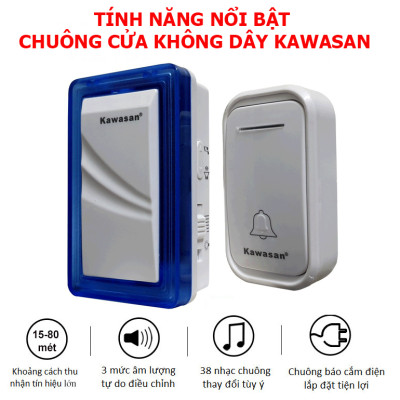 CHUÔNG CỬA KHÔNG DÂY DB658 (BLACK) THƯƠNG HIỆU KAWASAN