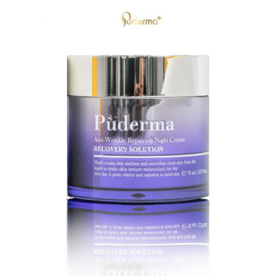 Kem Dưỡng Da Ban Đêm Puderma Anti-Wrinkle Repairing Night Cream 50ml: cấp ẩm, tái tạo da, căng cơ