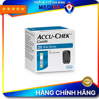 Hộp 25 Que Thử Đường Huyết Accu-Chek Guide Date Xa, NK Chính Ngạch, Tem Niêm Phong, Tem Phụ TV
