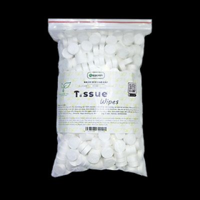 Khăn nén cao cấp T.ssue túi 500 viên dùng trong nhà hàng, nhãn hiệu được đã được cấp giấy bảo hộ sở hữu trí tuệ
