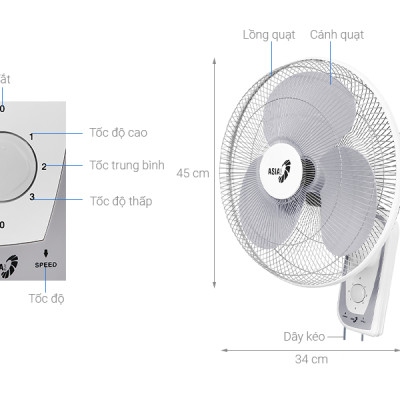 Quạt Treo 2 dây Asia Vina L16018 - Hàng Chính Hãng