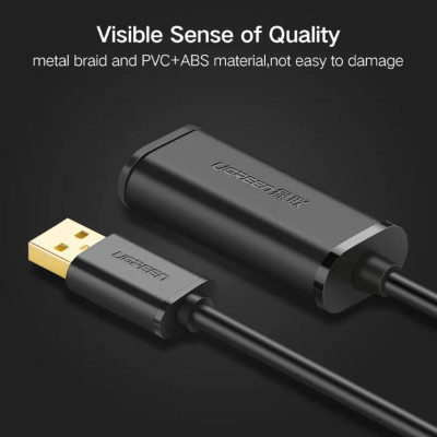 Ugreen UG10325US121TK 25M màu Đen Cáp tín hiệu nối dài USB 2.0 có chip khuếch đại cao cấp - HÀNG CHÍNH HÃNG