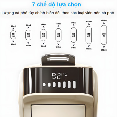 Máy pha cà phê 6 trong 1, Espresso, Viên Nén Nespresso, Nescafe Dolcegusto, Kcup, Túi ESE POD và Trà thương hiệu Mỹ HiBREW H1B - Hàng Chính Hãng