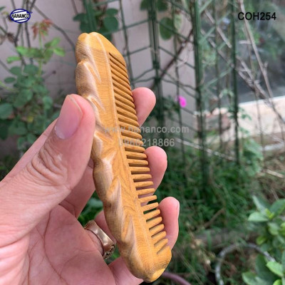 Lược gỗ thơm hình múi bưởi (Size: S - 13cm) COH254 - Chăm sóc tóc