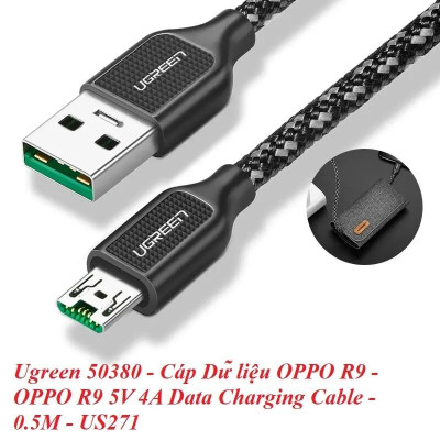 Ugreen UG50380US271TK 0.5M màu Đen Cáp sạc truyền dữ liệu USB 2.0 sang MICRO USB 4A võ hợp kim kẽm - HÀNG CHÍNH HÃNG