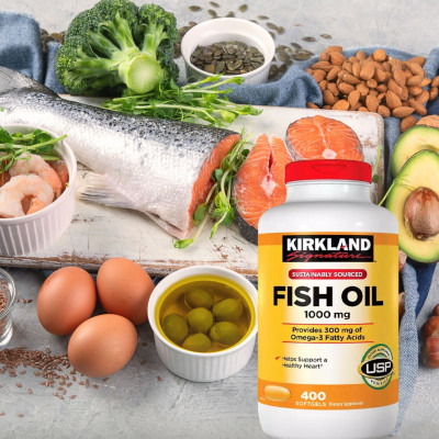Omega 3 Mỹ Kirkland Signature Fish Oil 1000mg Hỗ trợ sức khỏe não bộ, hệ thần kinh, Tim mạch, Khớp, Bổ mắt, Làm đẹp da - OZ Slim Store