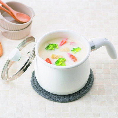 Nồi đa năng tráng men Pearl Metal Bianco 16cm (2.0L) - Hàng Nhập khẩu Nội Địa Nhật Bản