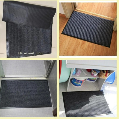 Thảm chùi chân đế chống trượt dạng sọc Stripmate Màu Xám đen / Xám đỏ kT 40 x 60 cm