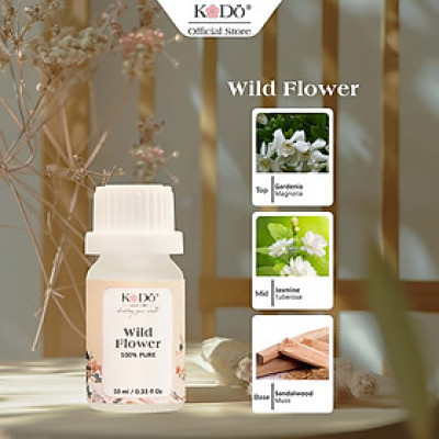 Tinh Dầu Nước Hoa KODO Wild Flower Làm Thơm Phòng Nguyên Chất, Black Collection, 10ml/50ml/100ml/500ml
