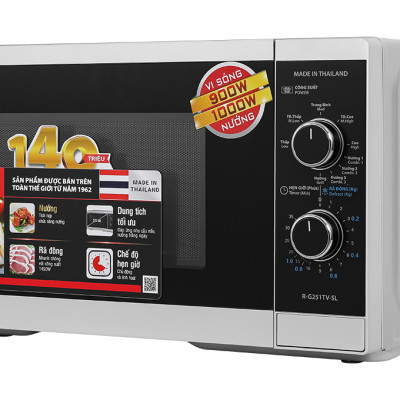 Lò vi sóng có nướng Sharp R-G251TV-SL 25 lít - Hàng chính hãng - Bảo hành 12 tháng