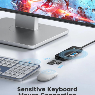 Bộ Chuyển Đổi HUB 1 USB ra 3 cổng USB 3.0 5Gps/ TF/SD 3.0*1 5Gbps PAPW3AT-U3-015 Orico - Hàng Chính Hãng