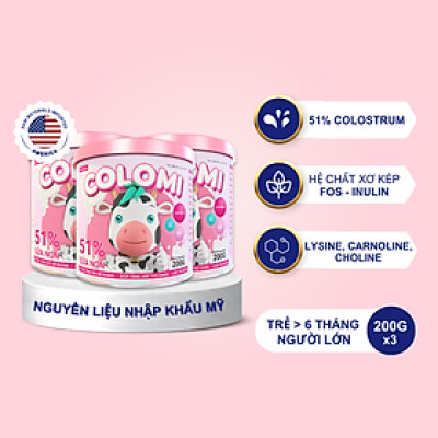 Combo 3 Sữa non COLOMI dành cho trẻ em (200g)