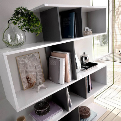 Kệ sách, kệ trang trí gỗ hiện đại SMLIFE Bellemere | Gỗ MDF dày 17mm chống ẩm | D139xR25xC135cm