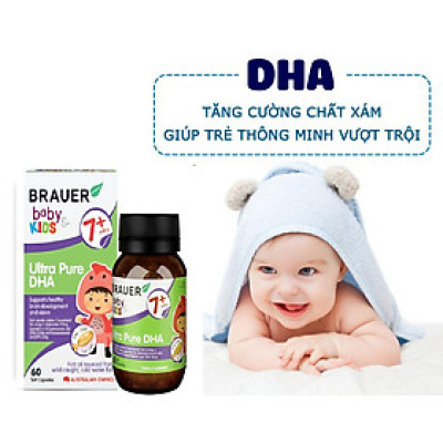 DHA cho trẻ từ 7 tháng Brauer Baby & Kids Ultra Pure DHA Úc Giúp phát triển não bộ, tăng khả năng tập trung, cải thiện thị lực - QuaTangMe Extaste