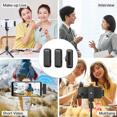 ROGTZ - Mic thu âm Cài áo Không dây Ulanzi J12 | Nhỏ gọn | Siêu nhẹ | Đa hướng | Giảm nhiễu | Khoảng cách 20m | Pin 6-7 giờ | Tương thích Ios, Android, DSLR, máy quay phim | Hộp sạc 4-5 lần sạc | Micro chất lượng cao | Hàng Chính Hãng