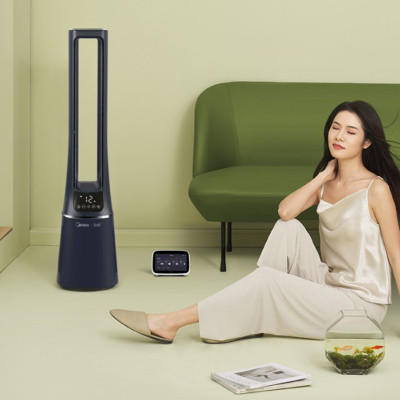 Quạt Không Cánh Midea AMS150E-TM Nhận Diện Điều Khiển Gió AI Tự Động  Độ Gió, Lọc Ion Khử Trùng SPI Và Làm Sạch Không Khí, Góc Quay 60 Độ, Kết Nối App - Hàng Nhập Khẩu