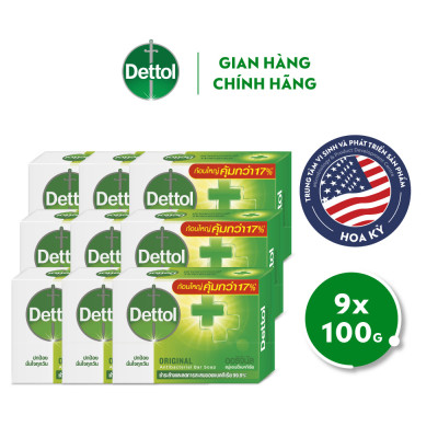 Combo 9 xà phòng Dettol kháng khuẩn 100g