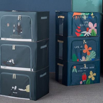 Túi vải đựng quần áo chăn màn khung sắt gấp gọn cỡ đại 66L - Túi vải đựng đồ đa năng chống thấm nhiều mẫu mã, họa tiết cao cấp - Hàng chính hãng D Danido