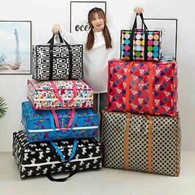 Túi Bạt Đựng Quần Áo Chăn Mền Chống Thấm Nước Sọt Đựng Đồ Gấp Gọn Đa Năng Cỡ Đại 60x45x20cm - Siêu To - Giao Mầu Ngẫu Nhiên