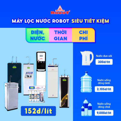 Máy lọc nước ROBOT Nóng Nguội SPRING Pro 9GH-UR Màu Đen Sọc- Hàng chính hãng