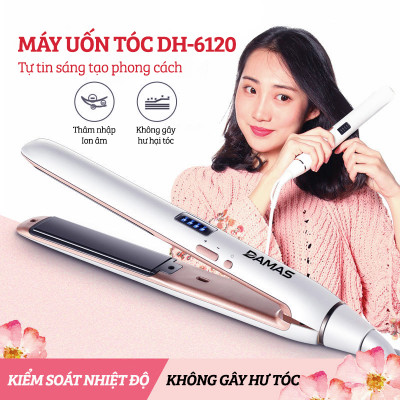 Máy Uốn Tóc, Máy Ép Tóc, Duỗi Tóc Đa Năng Kiểu Hàn Quốc DAMAS DH6120 - Thiết kế với 4 mức nhiệt tùy chỉnh phù hợp với nhiều loại tóc khác nhau giúp duỗi thẳng, làm xoăn tóc chuẩn Salon ngay tại nhà mà không cần phải ra cửa tiệm - Hàng Chính Hãng