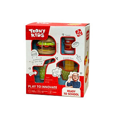Bộ Đồ Chơi Ăn Sáng Hamburger 9 TOONYKIDS Cho Bé Giải Trí TN091 [Tặng Kèm Sticker]
