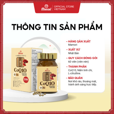 Combo 3 hộp viên uống MAMORI COQ10 giúp giảm cholesterol, giảm nguy cơ mắc bệnh tim mạch (300mg x 60viên)
