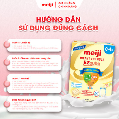 Combo 1 Hộp Sản Phẩm Dinh Dưỡng Công Thức Meiji Infant Formula EZcube (540g) Và 1 Hộp Meiji Infant Formula (800g)