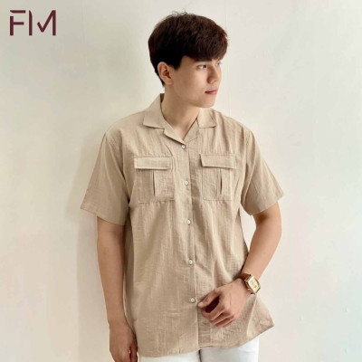 Áo sơ mi ngắn tay couple thời trang nam nữ, thun đũi trơn chất mát, phù hợp cho các bạn trẻ - FORMEN SHOP - FMHK003