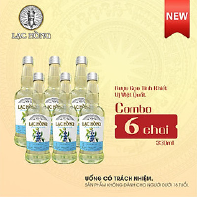 [COMBO 6 CHAI] Rượu Gạo Lạc Hồng Vị Việt Quất thơm ngon dễ uống được chưng cất từ gạo lên men 330ml