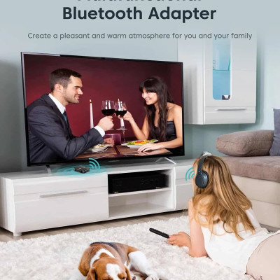 ROGTZ - Bộ Thu Phát Bluetooth Đa Năng M8 NFC, Chip AC6951C, Bluetooth 5.0, Màn Hình LED, Pin Lithium-ion 3.7V/500mAh, 8h, Phạm vi truyền 10m, Kết nối AUX 3.5mm/RCA kép/Coaxial/Optical, Màn LCD, Hỗ Trợ Nhiều Giao Diện - Hàng Chính Hãng