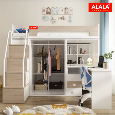 Giường ngủ cho Bé thông minh ALALA đa năng/ Miễn phí vận chuyển và lắp đặt/ Đổi trả 30 ngày/ Sản phẩm được bảo hành 5 năm từ thương hiệu ALALA/ Chịu lực 700kg