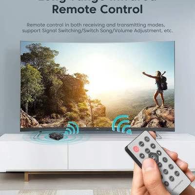 ROGTZ - Bộ Thu Phát Bluetooth Đa Năng M8 NFC, Chip AC6951C, Bluetooth 5.0, Màn Hình LED, Pin Lithium-ion 3.7V/500mAh, 8h, Phạm vi truyền 10m, Kết nối AUX 3.5mm/RCA kép/Coaxial/Optical, Màn LCD, Hỗ Trợ Nhiều Giao Diện - Hàng Chính Hãng